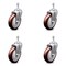 Service Caster 5 Inch Maroon Polyurethane Wheel Swivel 3/8 Inch Threaded Stem Caster Set SCC SCC-TS20S514-PPUB-MRN-381615-4 - alternate 1